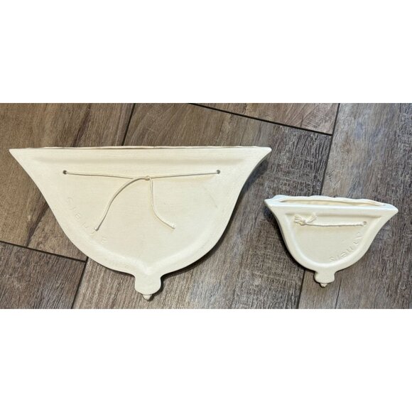 Vintage MCM Arnel's Ceramic Wall Planters Set Of 2 - Signed Decorative Floral De - Picture 3 of 12